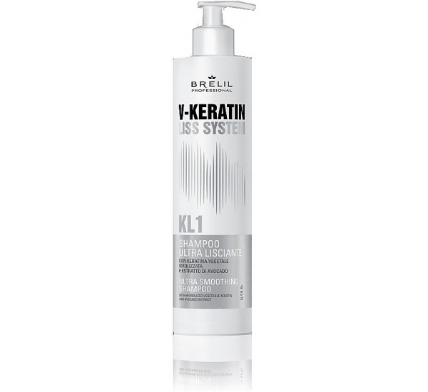 Изглаждащ шампоан Brelil V-Keratin Liss System KL1 Ultra Smoothing Shampoo 500ml